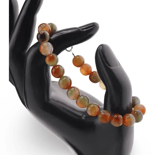 Bratara Agat galben cu verde sfere 8mm, imagine 2