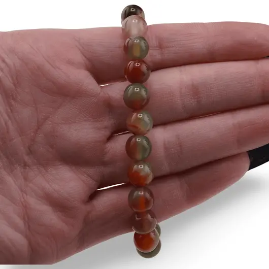 Bratara Agat galben cu verde sfere 8mm, imagine 3