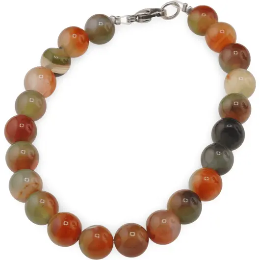 Bratara Agat galben cu verde sfere 8mm