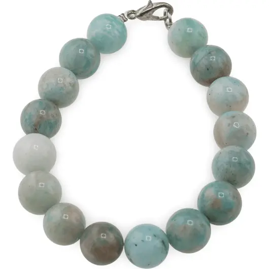 Bratara Amazonit de Rusia sfere 10mm
