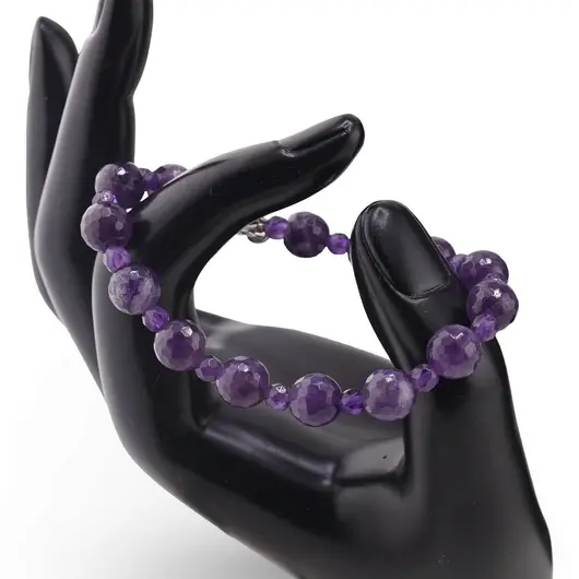 Bratara Ametist sfere fatetate 4-8mm, imagine 2