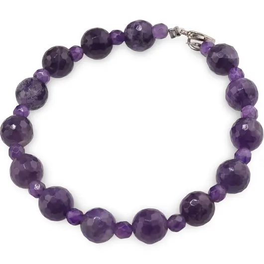 Bratara Ametist sfere fatetate 4-8mm