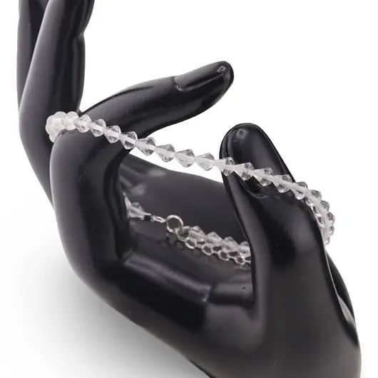 Bratara Cristal de stanca romb fatetat 4mm si argint 925, imagine 2