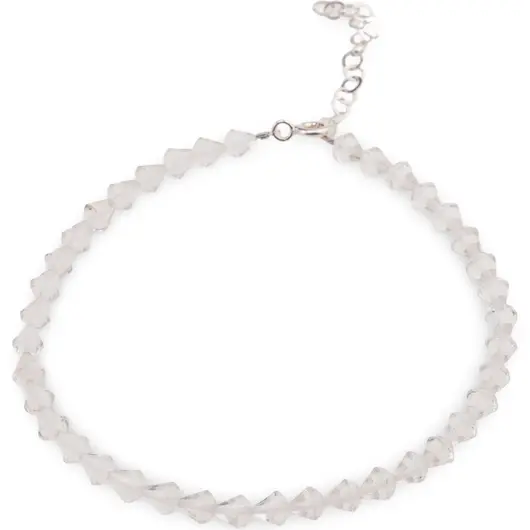 Bratara Cristal de stanca romb fatetat 4mm si argint 925