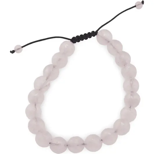 Bratara Cuart roz sfere fatetate 8mm