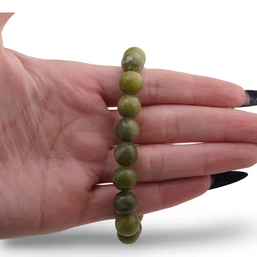 Bratara Jad nefrit sfere 10mm, imagine 3