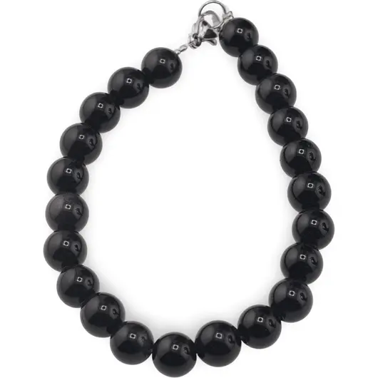 Bratara Obsidian auriu sfere 8mm