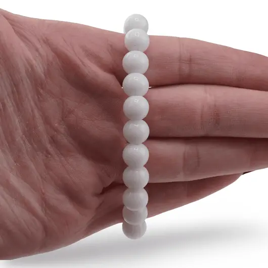 Bratara Onix alb sfere 8mm, imagine 3