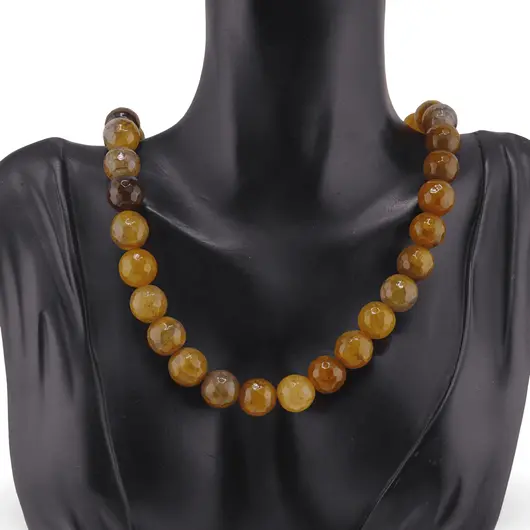 Colier Agat Crabfire sfere fatetate 12mm, imagine 2