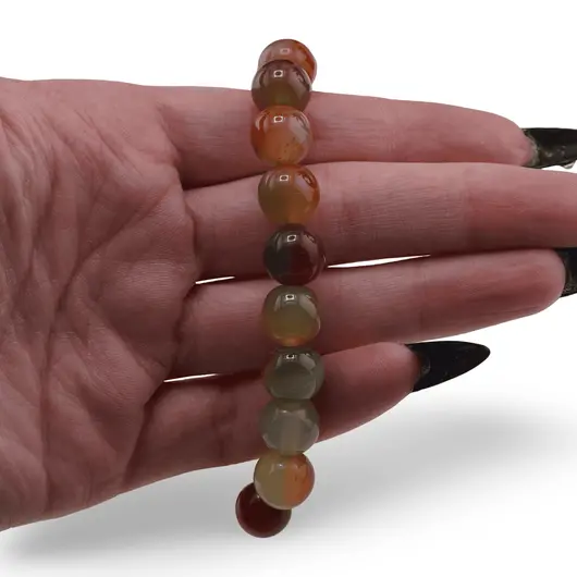 Colier Agat galben cu verde sfere 10mm, imagine 3