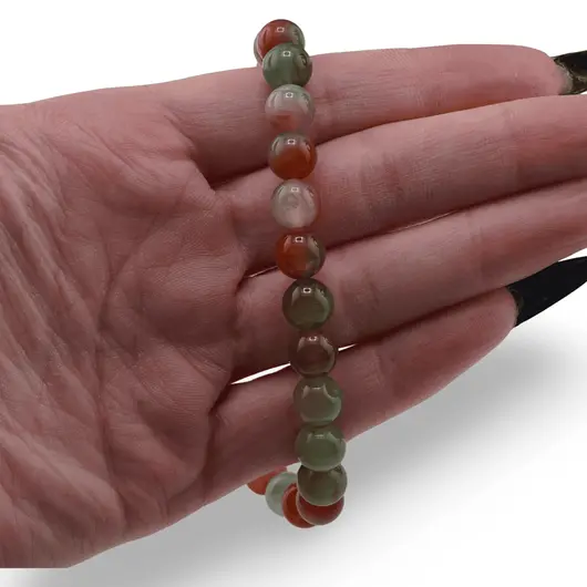 Colier Agat galben cu verde sfere 8mm, imagine 3