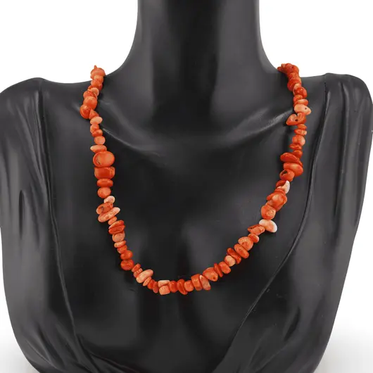 Colier Coral portocaliu chips 6-12mm, imagine 2