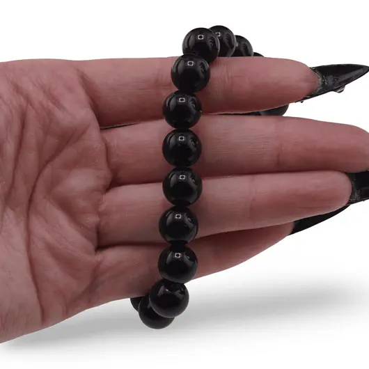 Colier Obsidian auriu sfere 10mm, imagine 3