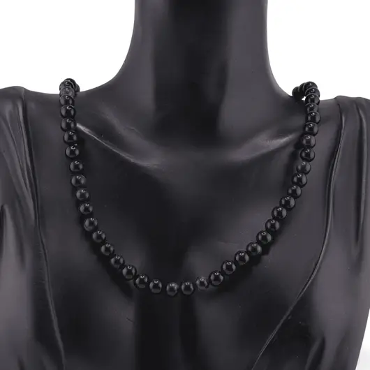 Colier Obsidian auriu sfere 6mm, imagine 2