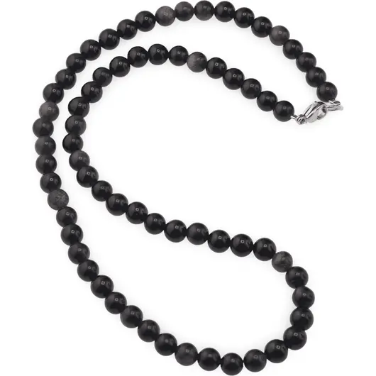 Colier Obsidian auriu sfere 6mm