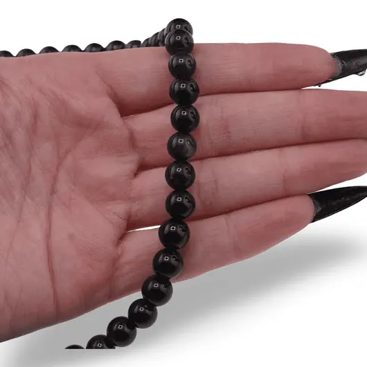 Colier Obsidian auriu sfere 8mm, imagine 3