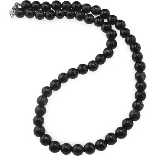 Colier Obsidian auriu sfere 8mm
