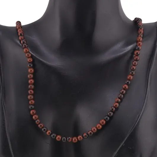 Colier Obsidian mahon sfere 4mm, imagine 2