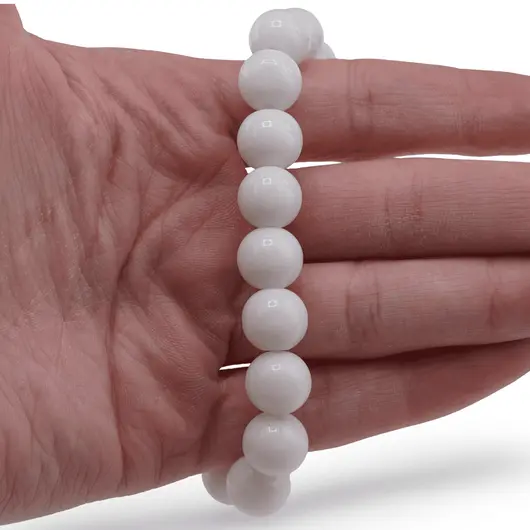 Colier Onix alb sfere 10mm, imagine 3