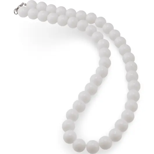 Colier Onix alb sfere 10mm