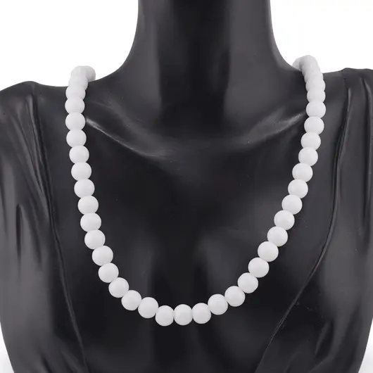 Colier Onix alb sfere 8mm, imagine 2