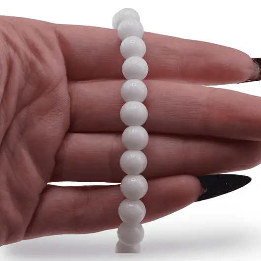 Colier Onix alb sfere 8mm, imagine 3