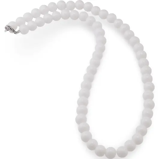 Colier Onix alb sfere 8mm