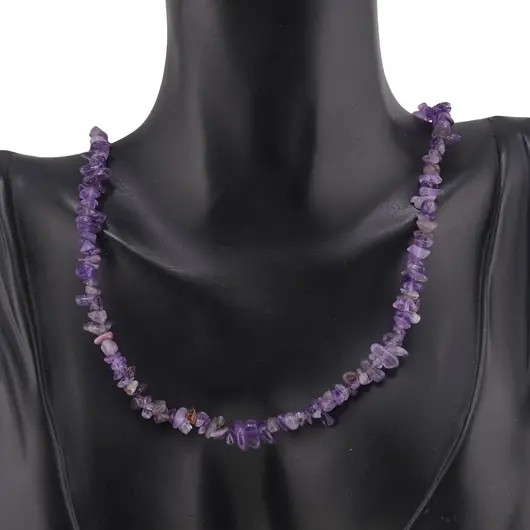 Colier pietre neuniforme Ametist, 6-8mm, imagine 3