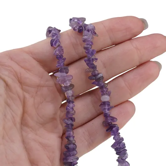 Colier pietre neuniforme Ametist, 6-8mm, imagine 4
