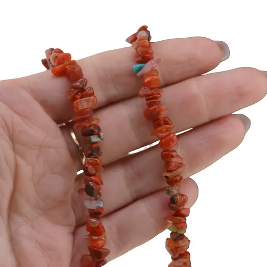 Colier pietre neuniforme Carneol, 6-8mm, imagine 4