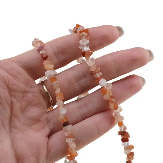 Colier pietre neuniforme Carneol si Cristal de stanca, 6-8mm, imagine 4