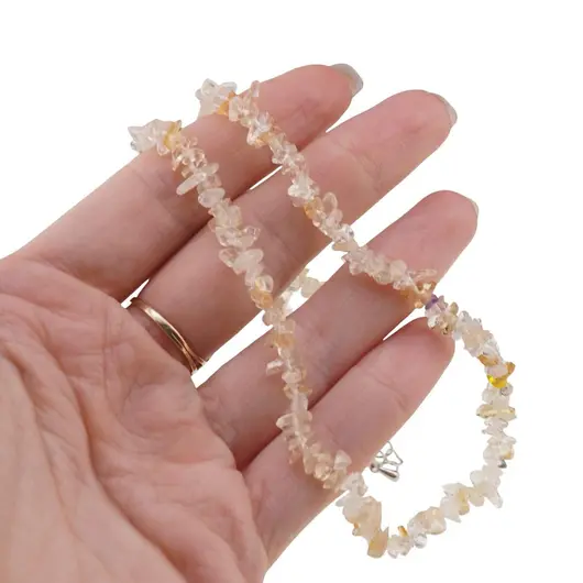 Colier pietre neuniforme Citrin, 6-8mm, imagine 4