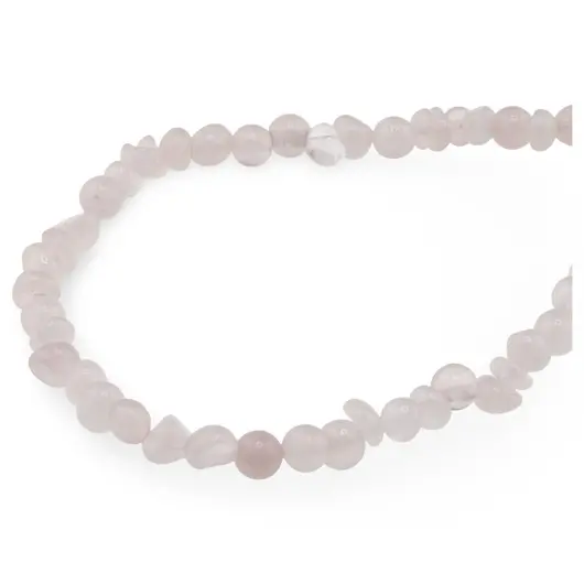 Colier pietre neuniforme Cuart roz, 6-8mm, imagine 2
