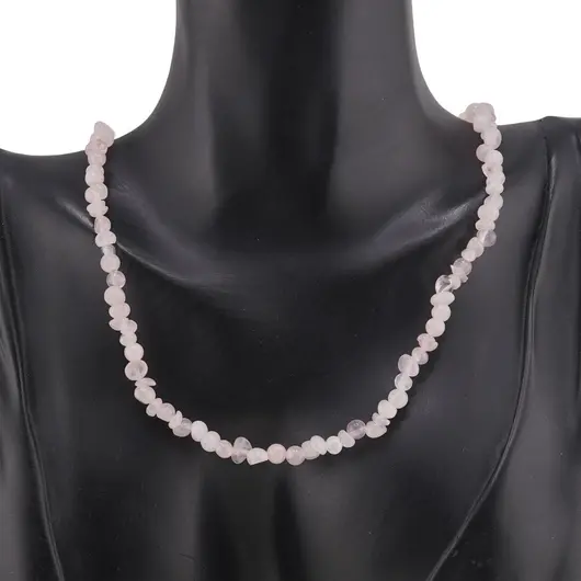 Colier pietre neuniforme Cuart roz, 6-8mm, imagine 3