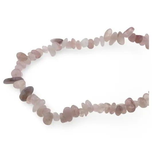 Colier pietre neuniforme Cuart roz cu Agat, 6-8mm, imagine 2