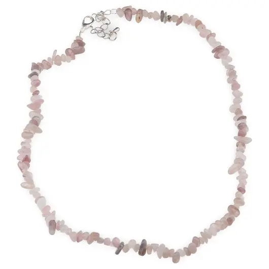 Colier pietre neuniforme Cuart roz cu Agat, 6-8mm