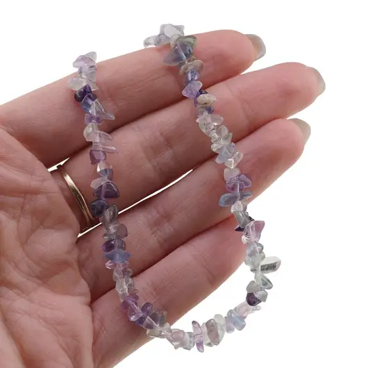 Colier pietre neuniforme Fluorit, 6-8mm, imagine 4