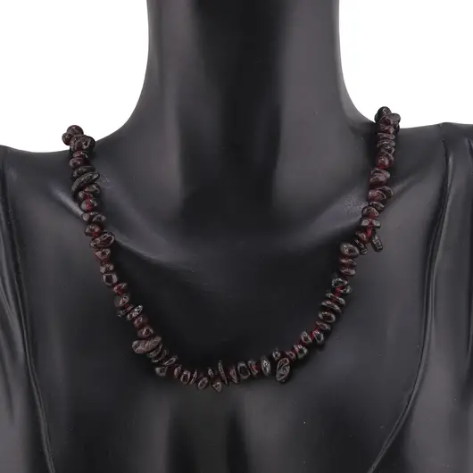 Colier pietre neuniforme Granat, 6-8mm, imagine 3