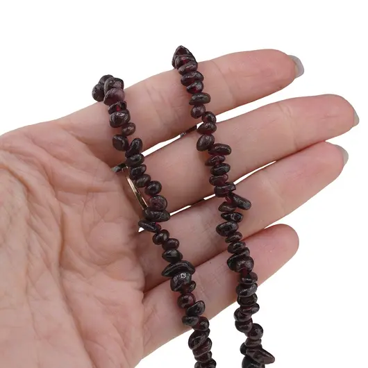 Colier pietre neuniforme Granat, 6-8mm, imagine 4