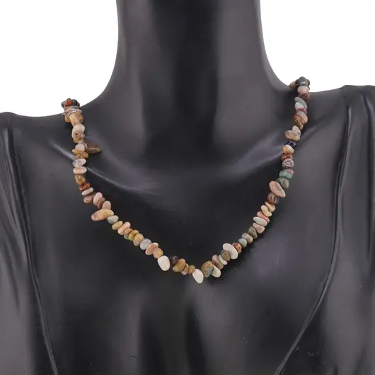 Colier pietre neuniforme Jasp Policrom, 6-8mm, imagine 3