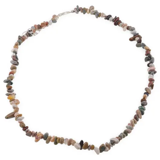 Colier pietre neuniforme Jasp Policrom, 6-8mm