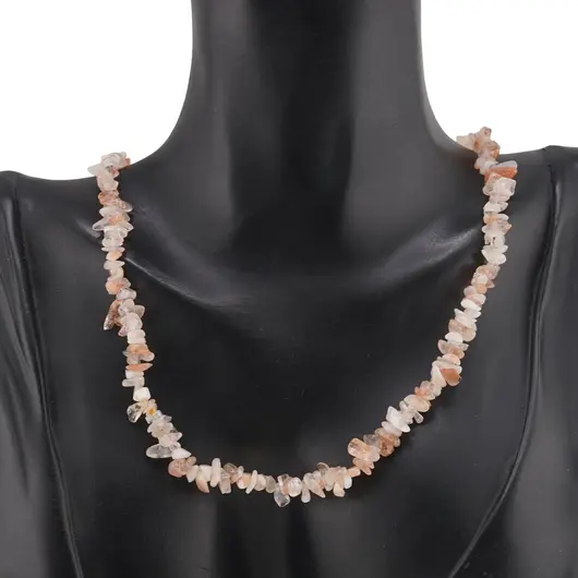 Colier pietre neuniforme Piatra soarelui, 6-8mm, imagine 3