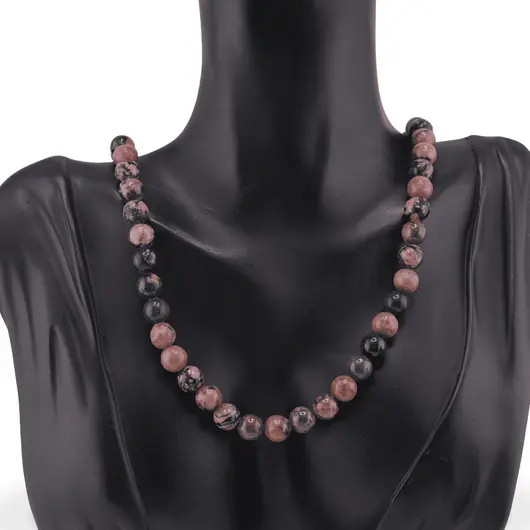 Colier Rodonit sfere 8mm, imagine 2