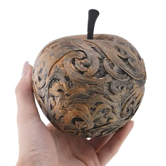 Decoratiune gravata in stil baroc, model mar antichizat manual - 11cm, imagine 3