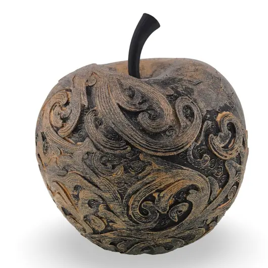 Decoratiune gravata in stil baroc, model mar antichizat manual - 11cm