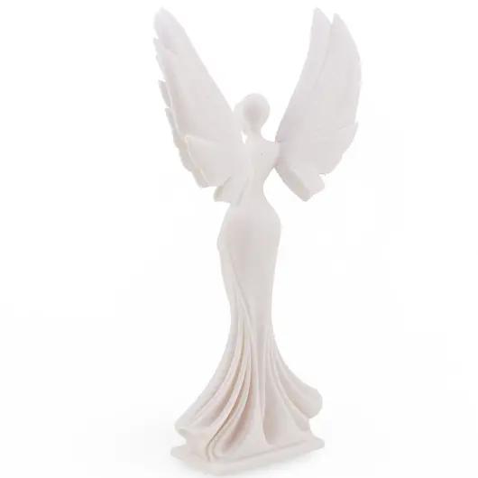 Decoratiune Inger model minimalist, alb - 20cm, imagine 2