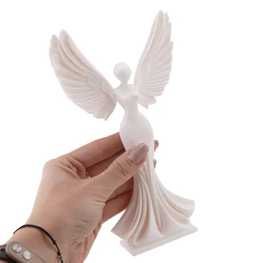 Decoratiune Inger model minimalist, alb - 20cm, imagine 3