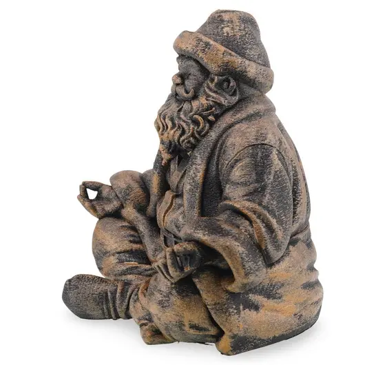 Decoratiune Mos Craciun in pozitie de lotus antichizata manual - 14,5cm, imagine 2