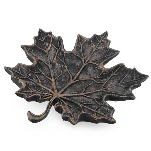 Decoratiune / Suport pentru cristale, model frunza de artar antichizata manual - 15cm