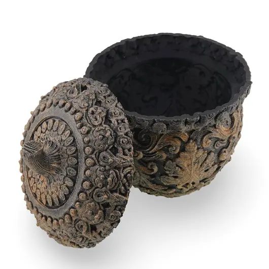 Decoratiune / Suport pentru cristale, model ghinda cu capac antichizat manual - 13cm, imagine 2